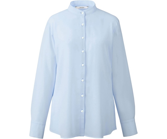 カーシーカシマ ENJOY シャツブラウス SOFT STRETCH GEORGETTE サックス 15号 EWB799 1枚（ご注文単位1枚）【直送品】
