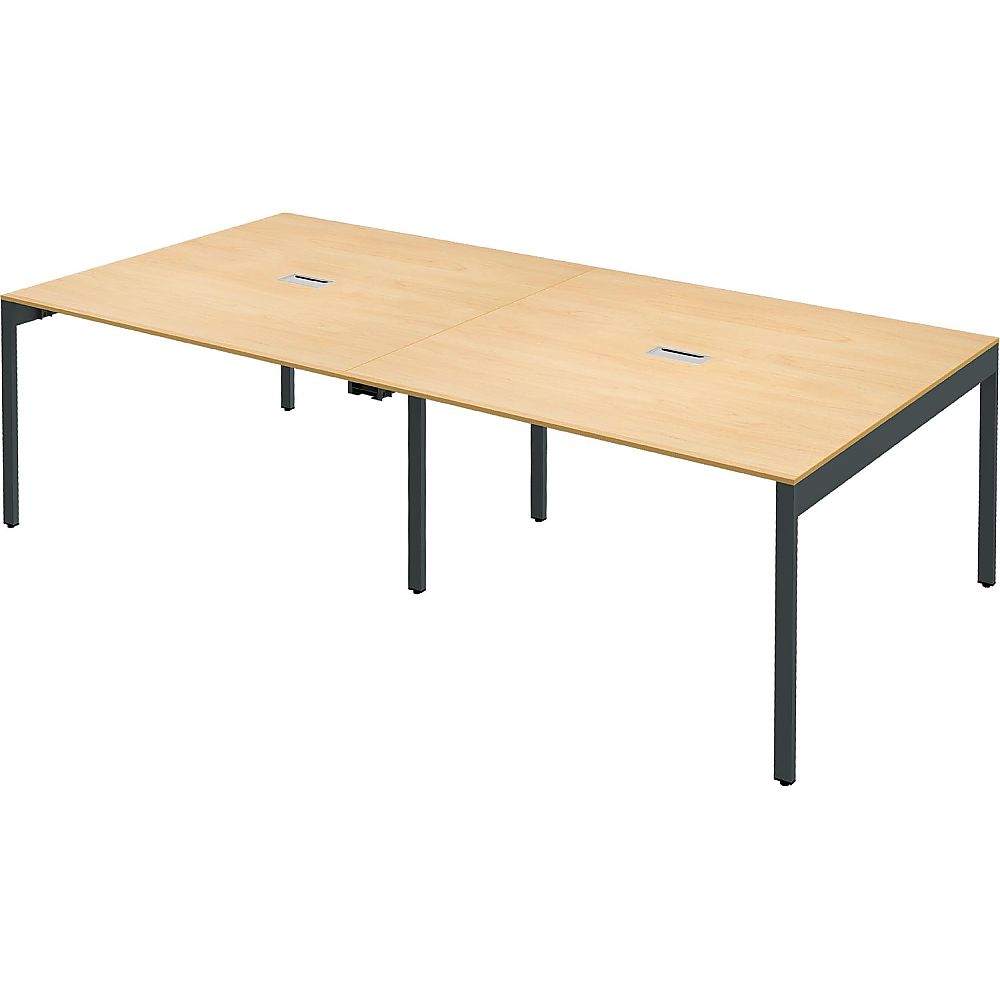 Y2K 配線機能付きスリムフリーアドレスデスク2412 ナチュラル 1個(ご注文単位1個)【直送品】