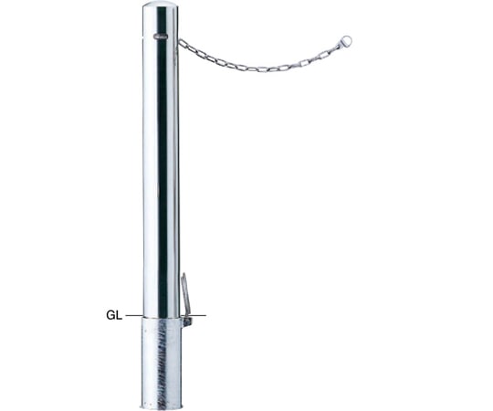 サンポール ピラー 車止め ステンレス 鎖内蔵 差込式フタ付 φ101.6 PA-11SFC 1本(ご注文単位1本)【直送品】