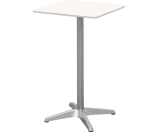 Y2K カフェテーブル ハイタイプ 60cm 角 アルミX脚 ホワイト 1個(ご注文単位1個)【直送品】