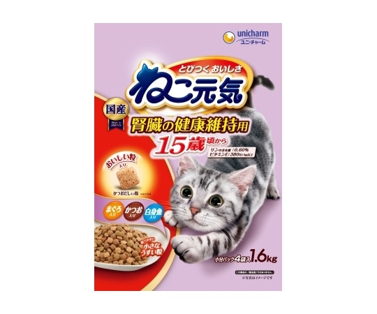 ユニ・チャーム ねこ元気 15歳頃から まぐろ・かつお・白身魚入り 1.6kg  1個（ご注文単位1個）【直送品】