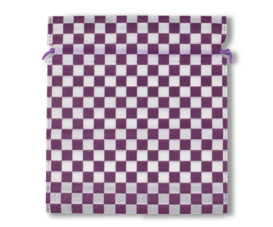 三和 不織布市松柄巾着 バイオレット 1箱(1000枚入) SW2528IC-V 1箱(ご注文単位1箱)【直送品】