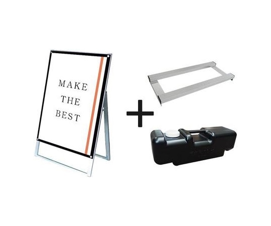 常磐精工 ポスター用スタンド看板マグネジ B1片面ブラック ウエイトアーム・水タンクセット PSSKMN-B1KB-3SET 1個（ご注文単位1個）【直送品】