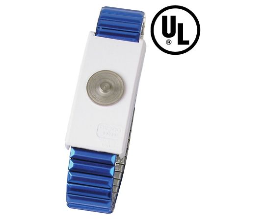 DESCO リストバンド JEWEL マグネット嵌合 金属長さ調整機能付き 青 09197 1個 (ご注文単位1個)【直送品】