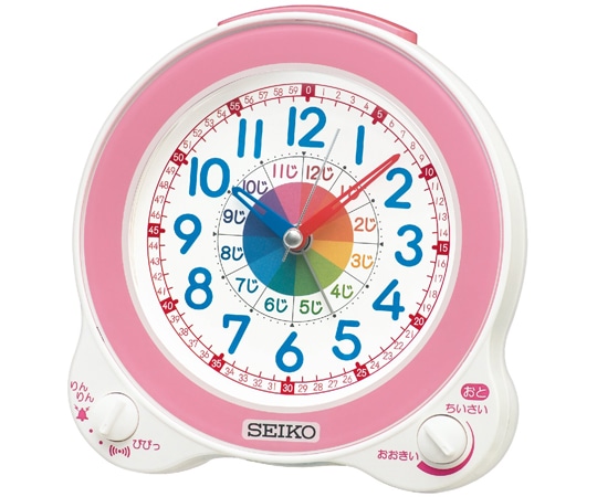 セイコー 知育目覚まし時計 134×130×85mm 薄ピンク KR524P 1個(ご注文単位1個)【直送品】
