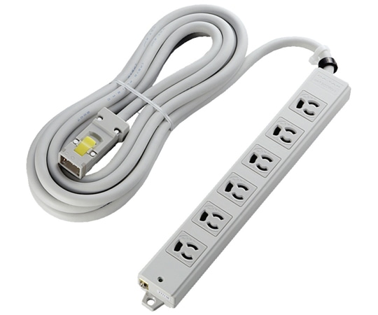 エレコム RoHS対応 工事用タップ 3P ハーネスプラグ 抜け止め マグネット 6個口 5.0m ホワイト T-WHRM3650LG/RS 1個(ご注文単位1個)【直送品】
