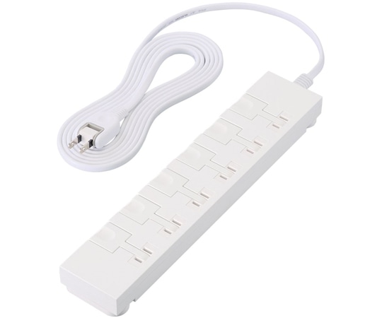 エレコム イージーリリースタップ 雷サージ付 ホコリシャッター付 6個口 スイングプラグ 3.0m ホワイト T-KF07-2630WH 1個(ご注文単位1個)【直送品】