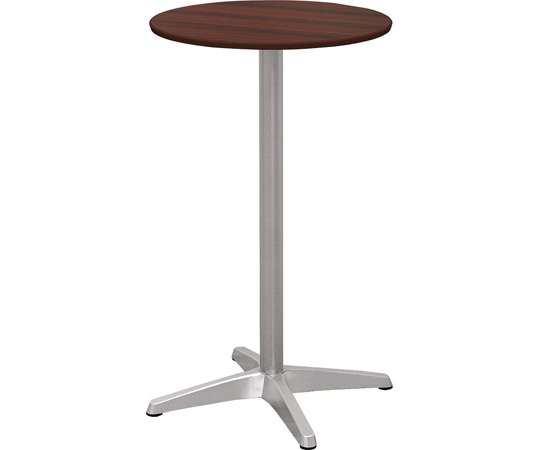 Y2K カフェテーブル ハイタイプ 60cm 丸 アルミX脚 ダークブラウン  1個（ご注文単位1個）【直送品】