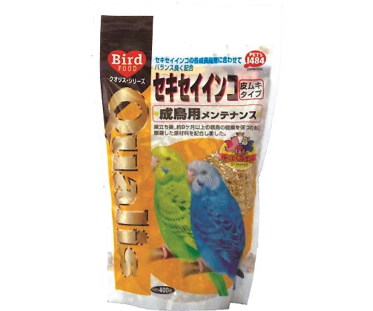 ペッズイシバシ クオリス セキセイインコ 成鳥用 (皮ムキタイプ) 400g  1袋（ご注文単位1袋）【直送品】