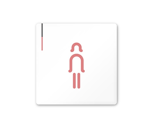 フジタ 室名札 白マットアクリル150角 会社向け グレーピンク 女子トイレ AC-1515 OA-NT1-0106 1枚(ご注文単位1枚)【直送品】