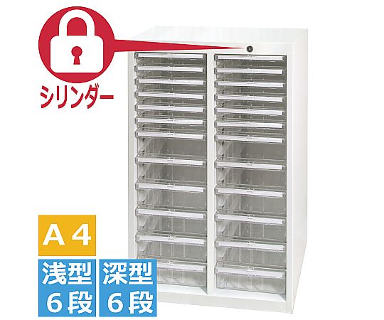 宮成製作所 オールロックキャビネット書類用 シリンダー錠 A4コンビ 2列 浅型6段 深型6段 AP-224HC 1台(ご注文単位1台)【直送品】