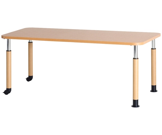 貞苅椅子製作所 メラミンテーブル(抗ウイルスメラミン天板テーブル)長方形 6人掛けワイド ライトブラウン 脚B(ラチェット昇降脚) TM4-K18090 LB 1台（ご注文単位1台）【直送品】