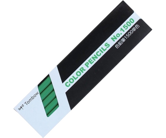 トンボ鉛筆 色鉛筆 1500 単色 みどり 緑 1ダース(12本入) 1500-07 1ダース(ご注文単位1ダース)【直送品】