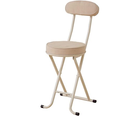 山善(YAMAZEN) 折りたたみチェア 4脚 ベージュ YZX-45F(BE)*4 1セット(ご注文単位1セット)【直送品】