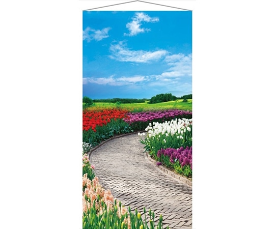 アズワン タペストリー 花のガーデン 90×180cm 防炎加工 23-26-7-1 1個（ご注文単位1個）【直送品】