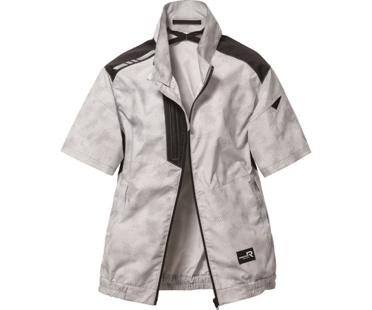 日新被服 半袖ブルゾン サイズ:5L 胸囲(cm):138 着丈(cm):74 TR3351-404-5L ドットシルバー 1個(ご注文単位1個)【直送品】