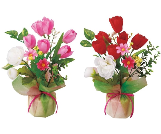 アズワン チューリップラップ 造花 2種×各1個 33-15-5-1 1セット(ご注文単位1セット)【直送品】