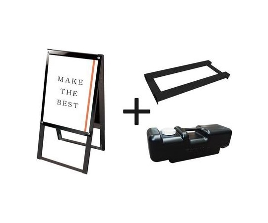 常磐精工 ブラックポスター用スタンド看板マグネジ A2両面ブラック ウエイトアーム・水タンクセット BPSSKMN-A2RB-3SET 1個（ご注文単位1個）【直送品】