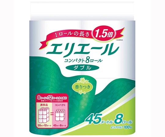 エリエール(大王製紙) エリエールトイレットティシューコンパクト(ダブル)1ケース(8ロール×8パック) 20823304 1ケース(ご注文単位1ケース)【直送品】