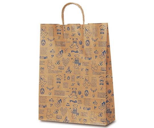 ベルベ 紙袋 自動紐手提袋 T-8 ベアコレクション(ブルー) 200枚 1849 1ケース（ご注文単位1ケース）【直送品】