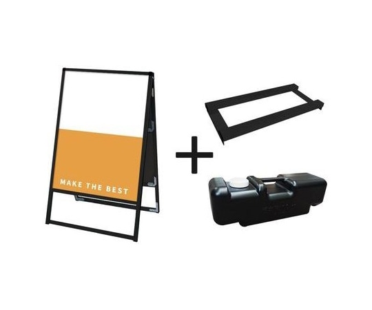 常磐精工 ブラックバリウススタンド看板 アルミ複合板 600×900両面 ウエイトアーム・水タンクセット BVASKAP-600X900R-3SET 1個（ご注文単位1個）【直送品】