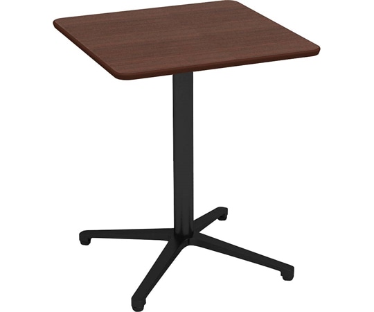 Y2K カフェテーブル 60cm 角 アルミX脚ブラック ダークブラウン  1個（ご注文単位1個）【直送品】