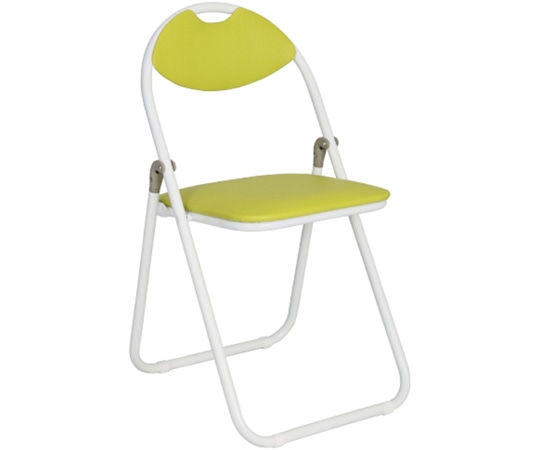 カグクロ 折りたたみ椅子ホワイトフレーム イエローグリーン CO-005W-YG 1個(ご注文単位1個)【直送品】