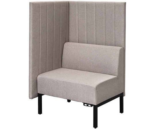 アール・エフ・ヤマカワ カッコ ファブリックソファ W760×H1230 ベージュ 片側パネルタイプ コンセント付き RFFBS-7612BEK-NC 1台（ご注文単位1台）【直送品】