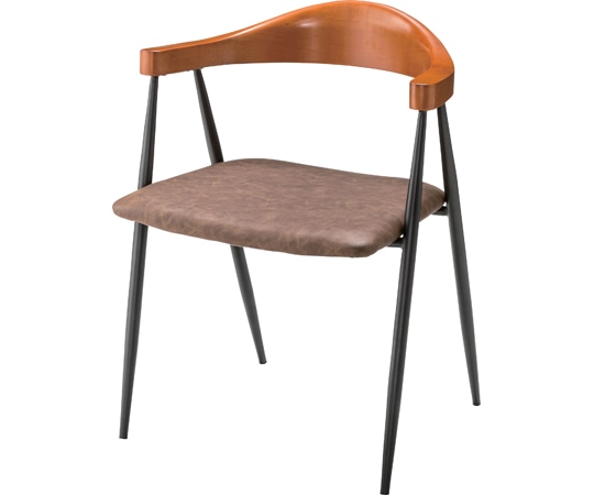 東谷 アームチェア ブラウン TEC-63 1個（ご注文単位1個）【直送品】