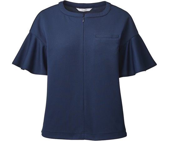 カーシーカシマ ENJOY ノーカラーポロシャツ COOL HOUND'S TOOTH ネイビー LL ESP782 1枚（ご注文単位1枚）【直送品】