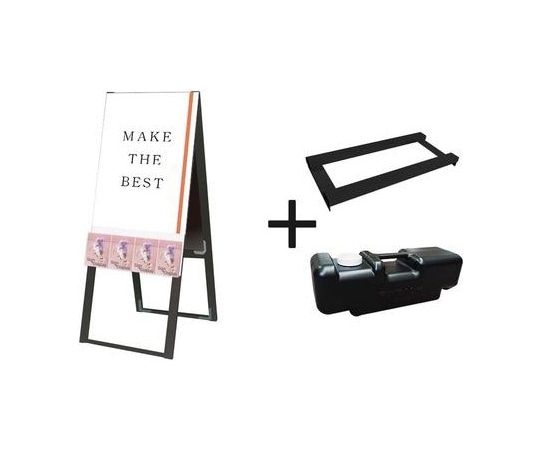常磐精工 ブラックパンフレットケーススタンド看板 Uタイプ A2両面 ウエイトアーム・水タンクセット BPCSKU-A2R-3SET 1個（ご注文単位1個）【直送品】