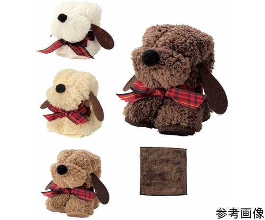 アズワン モコモコドッグタオルハンカチ 64個入 28-133-6-1 1セット(ご注文単位1セット)【直送品】