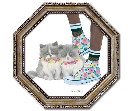ユーパワー 八角 ミニゲル アートフレーム エミリー アダムス｢キューティー キティ7｣ EA-02554 1個（ご注文単位1個）【直送品】