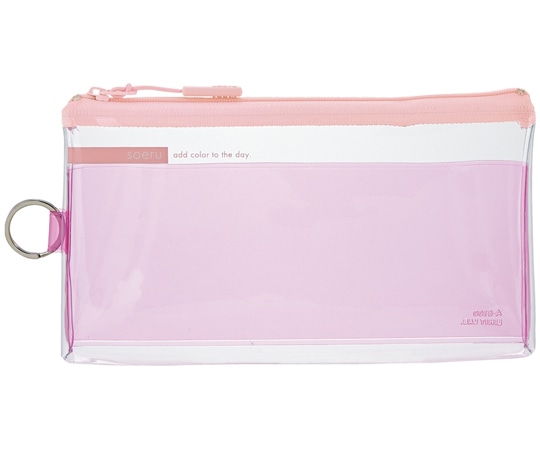 LIHITLAB SOERU クリヤーペンケース ピンク A8100-12 1個(ご注文単位1個)【直送品】