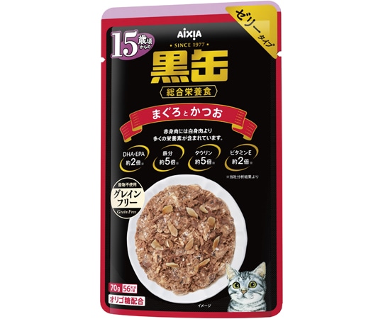 アイシア 黒缶パウチ 15歳頃からのまぐろとかつお 70g BP-61 1個（ご注文単位1個）【直送品】