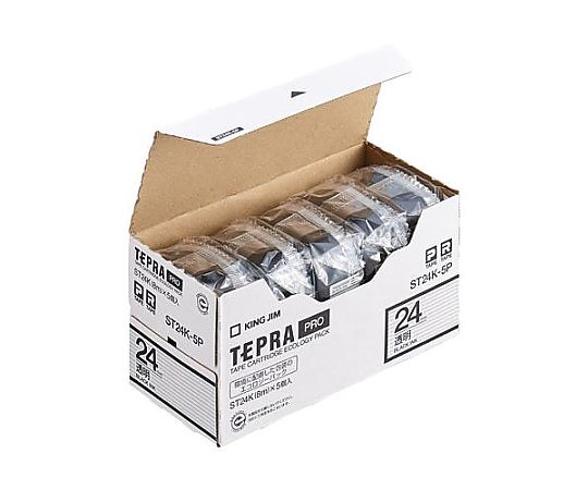 キングジム 24mm テープカセット(テプラ用/5個)透明 EA761DN-56C 1箱(ご注文単位1箱)【直送品】