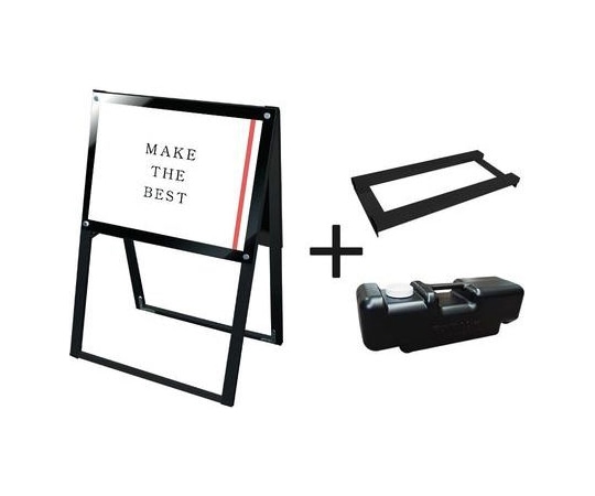 常磐精工 ブラックポスター用スタンド看板 A2横両面ブラック ウエイトアーム・水タンクセット BPSSK-A2YRB-3SET 1個（ご注文単位1個）【直送品】