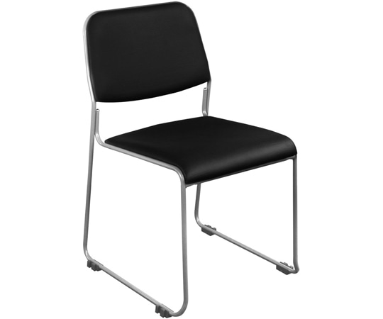 カグクロ スタッキングチェアNSF レザー ブラック NSF-002V-BK 1個(ご注文単位1個)【直送品】