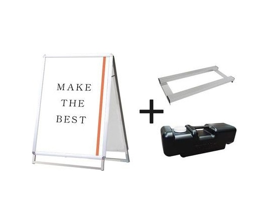 常磐精工 ポスターグリップスタンド看板 屋外用 A1ロウ両面シルバー ウエイトアーム・水タンクセット PGSK-A1LRS-G-3SET 1個（ご注文単位1個）【直送品】