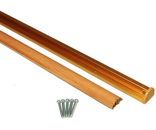 ハイロジック D型フックレール 2m 木目 DFR2M 1個(ご注文単位1個)【直送品】