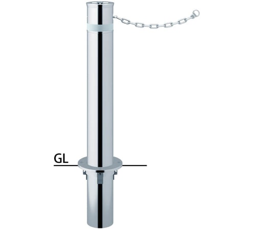 サンポール リフター ステンレス 車止め 鎖内蔵 φ114.3 LA-12UC 1本(ご注文単位1本)【直送品】
