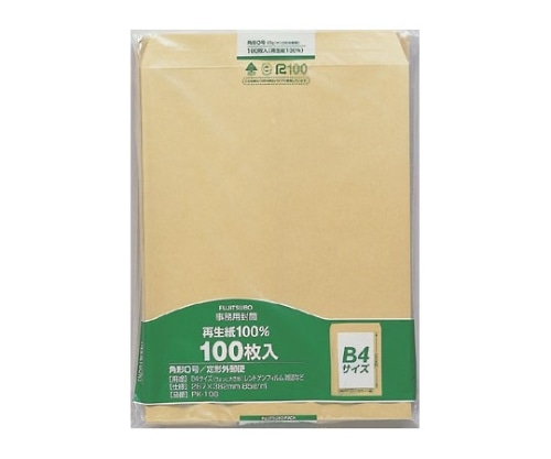 マルアイ 再生紙クラフト封筒 100枚パック入 角0 PK-108 1パック(ご注文単位1パック)【直送品】