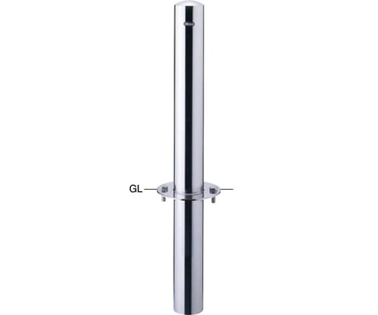 サンポール ピラー 車止め ステンレス フランジ付 固定式(埋込450) φ114.3 PA-12U 1本(ご注文単位1本)【直送品】