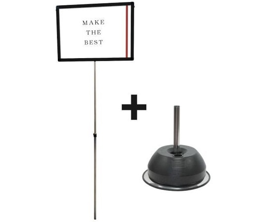 常磐精工 ブラックプラカードポールA A2横 ベースセット BPCPVA-A2Y-2SET 1個（ご注文単位1個）【直送品】