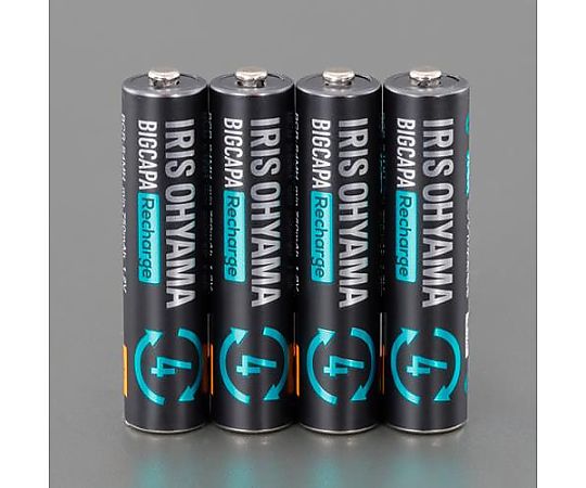 アズワン [単4x4本] ニッケル水素電池(充電式ビッグキャパ) EA758YG-314 1箱(ご注文単位1箱)【直送品】