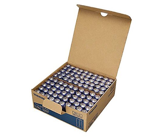 東芝 アルカリ乾電池 シュリンクパック 単3形 100本入 LR6L 100P 1パック(ご注文単位1パック)【直送品】