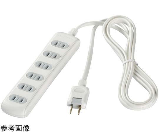 BUFFALO 2ピン式電源タップ 6個口タイプ シャッター付 2m ホワイト BSTAPSH2620WH 1台(ご注文単位1台)【直送品】