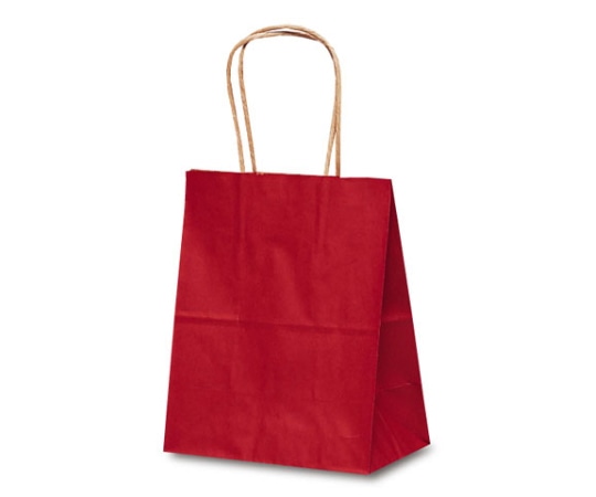 ベルベ 紙袋 自動紐手提袋 T-2 カラー(赤) 200枚 1214 1ケース（ご注文単位1ケース）【直送品】