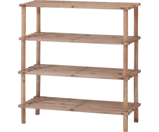 不二貿易 マルチフリー&シューズラック 4段 ブラウン 1セット(8個入) 89980 1セット（ご注文単位1セット）【直送品】