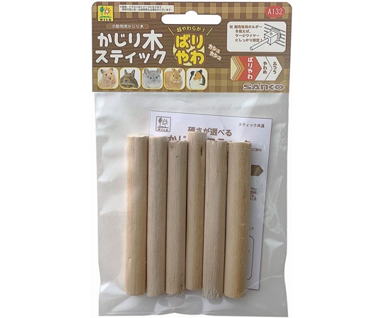 三晃商会 かじり木スティック ばりやわ 6本入 A132 1本（ご注文単位1本）【直送品】